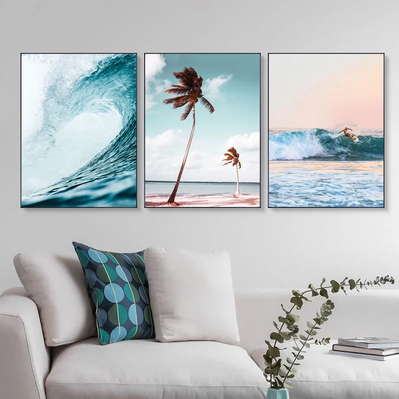 Badminton Poster - Seasacape Sunset Canvas Painting Coastal Wall