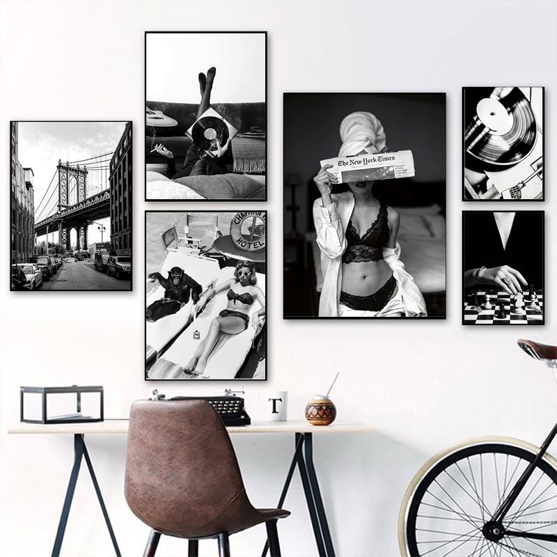 Badminton Poster - Black and White Vintage Wall Art