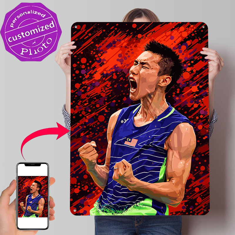 Badminton Poster - Badminton Player Celebrating Victory 3D Printed