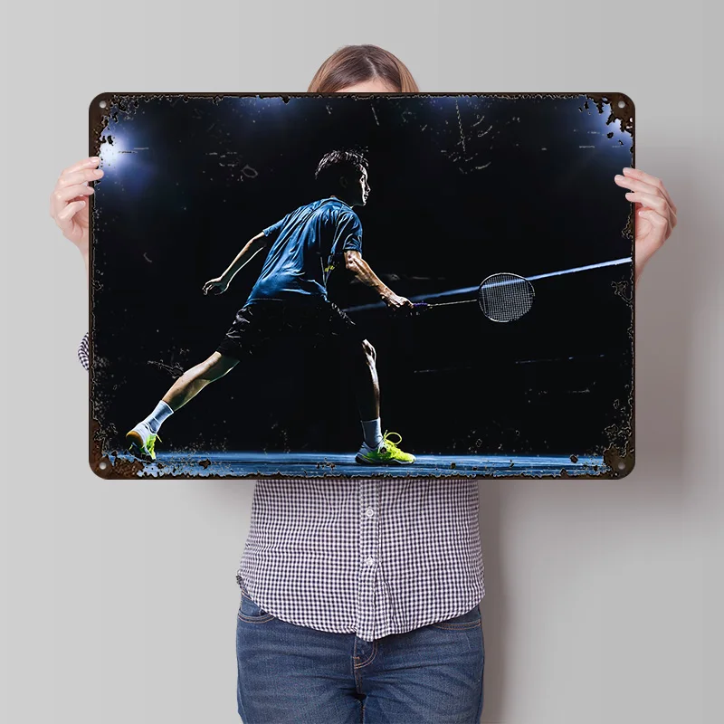 Badminton Poster - Badminton Player in Action 3D Texture
