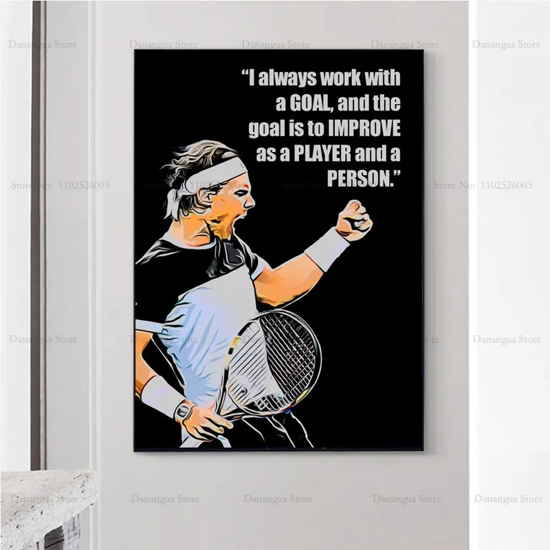 Rafaels New Quotes Nadals Tenn - Badminton Poster review and price