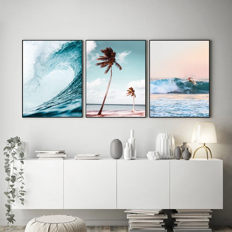 Seasacape Sunset Canvas Painti - Badminton Poster review and price