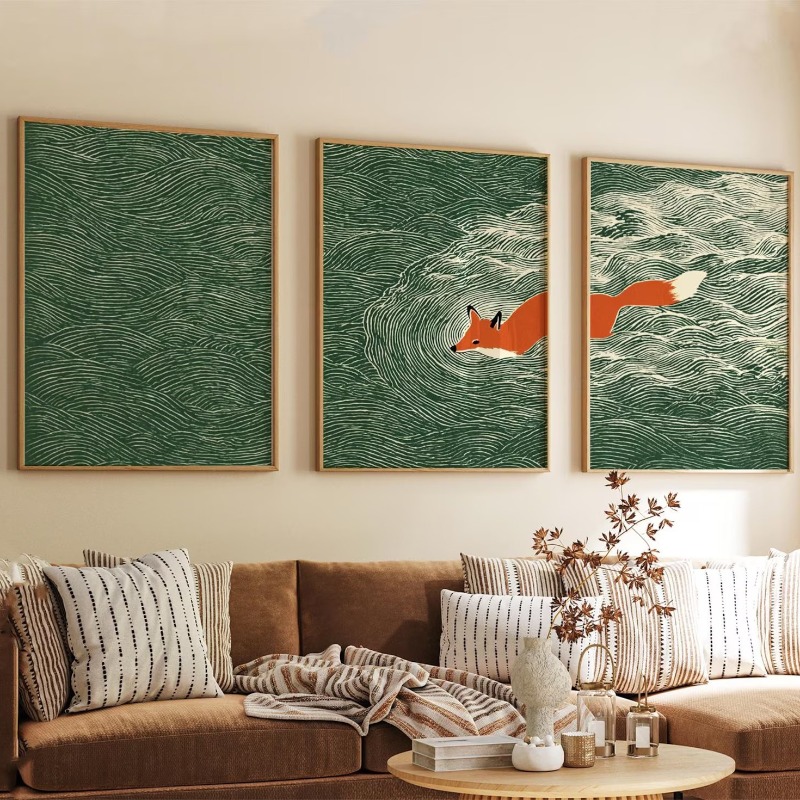Japanese Fox Ocean Wall Art Se - Badminton Poster review and price