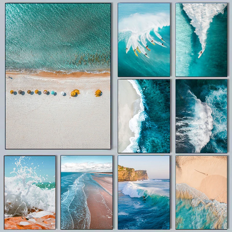 Modern Simple Ocean Landscape  - Badminton Poster review and price