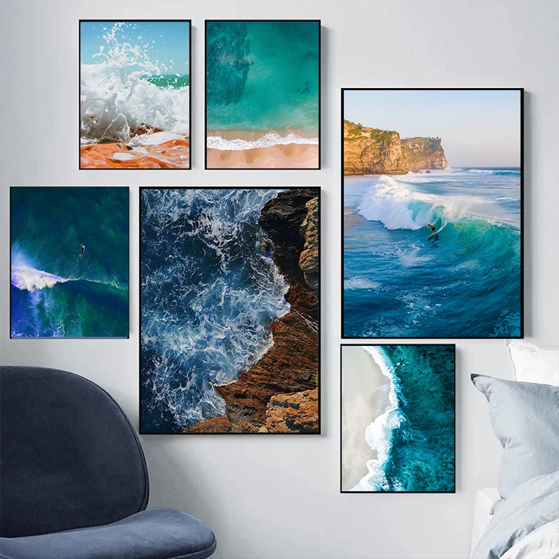 Modern Simple Ocean Landscape  - Badminton Poster review and price