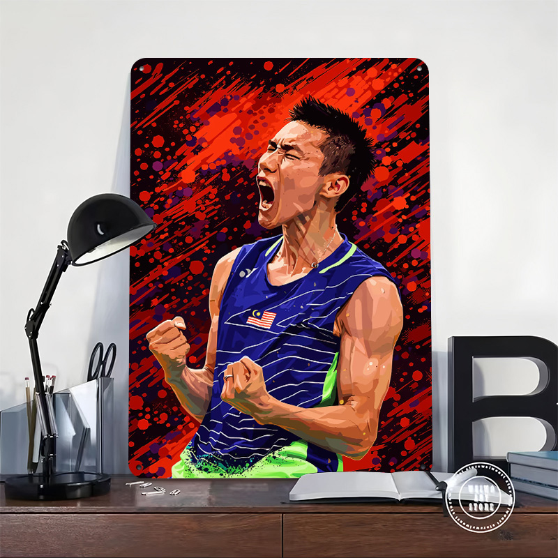 Badminton Player Celebrating V - Badminton Poster review and price