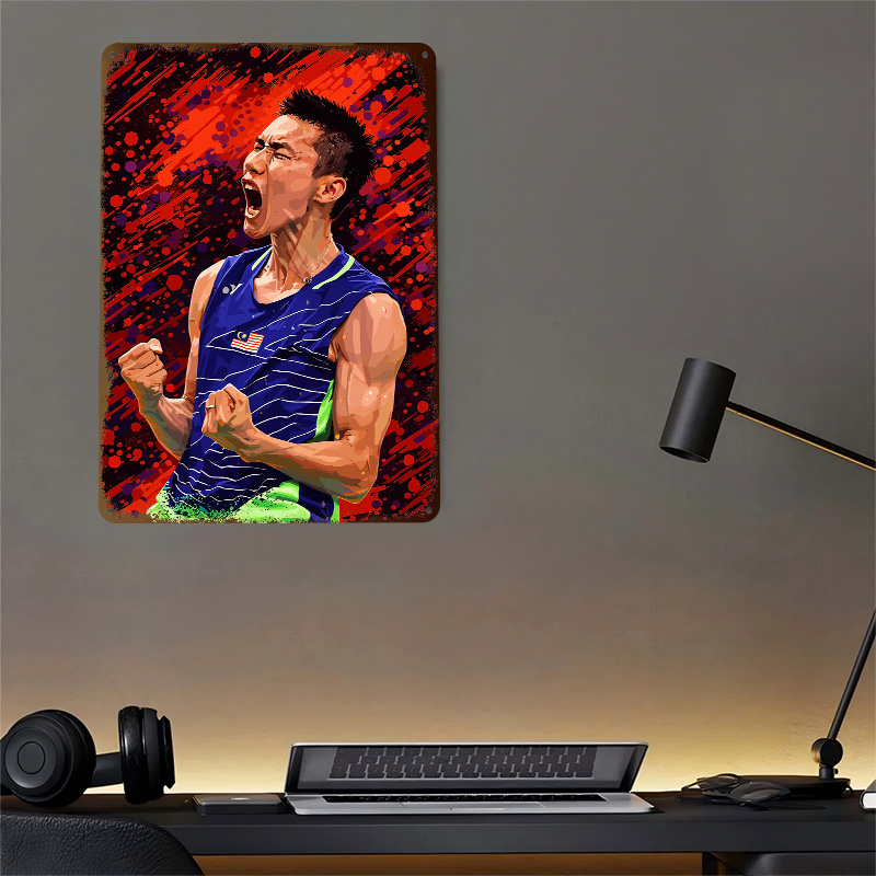 Badminton Player Celebrating V - Badminton Poster review and price