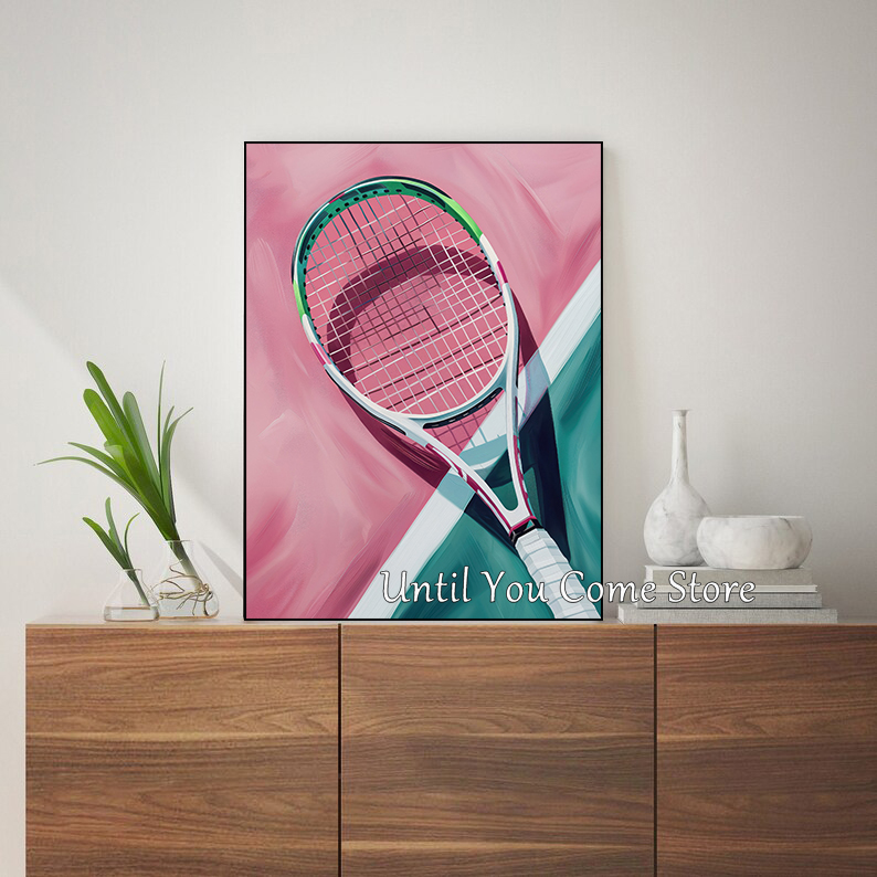 Retro Tennis and Tennis Racket - Badminton Poster review and price